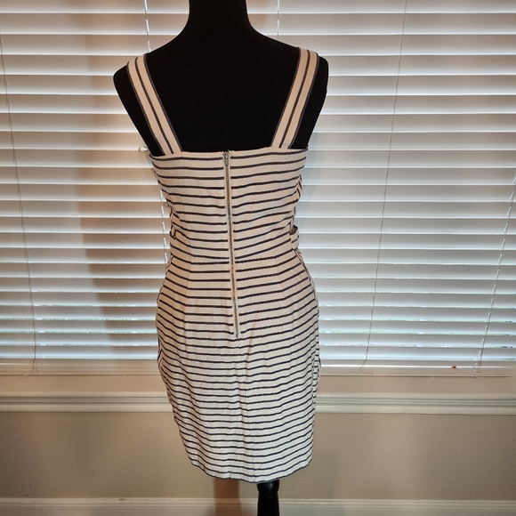 Banana Republic Striped Navy Blue and White Dress Size 6 - Picture 4 of 8